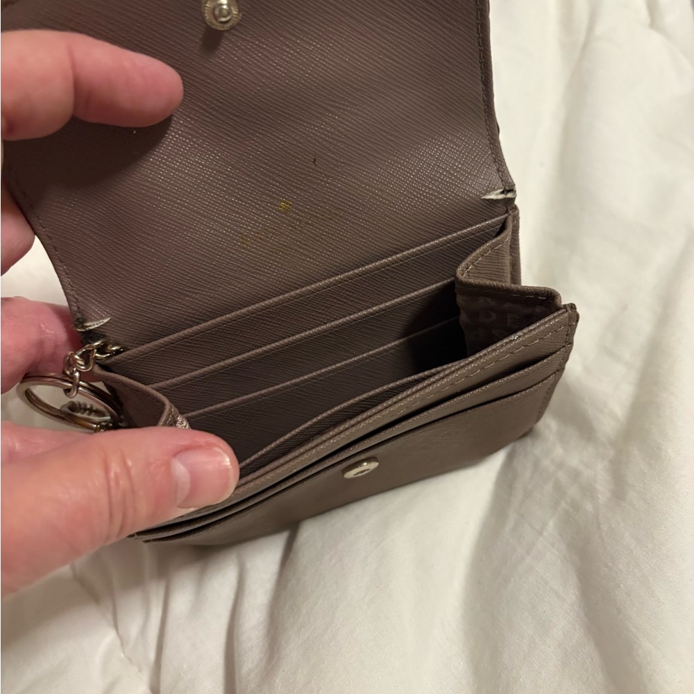 Kate Spade Taupe Leather Keychain Wallet - Picture 2 of 3